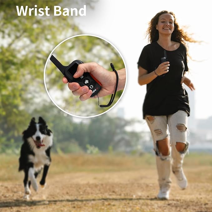 Dog Vibration Collar with Controller No Shock, 3300ft Waterproof Training Dog Collar Beep and Vibrate Only, Security Lock & Rechargeable Vibrating Collar for Dogs 5-120 lbs - No Prongs