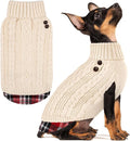 KYEESE Dog Sweater Turtleneck Thick Knit Pullover for Cold Weather | Stretchy Fit, Lightweight & Warm, Cozy Knit Comfort, Classic Plaid Design, Gentle on Sensitive Skin, Comfortable Daily Wear