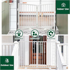 Snagle Paw Metal Freestanding Dog Gate,40” W x 36” H Dog Fence with Support Feet for Doorways, Stairs and Hallways, Portable Pet Gate for Indoor Use (2 Panel, White)