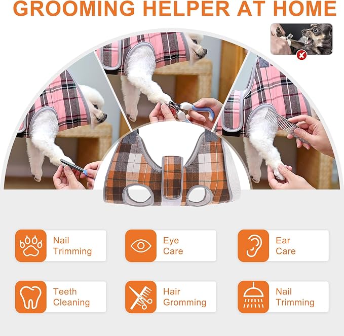 BEAUTYZOO Medium Dog Grooming Hammock Harness, Nail Trim Restraint Sling, M | Dog Hanging Harness for Nail Trim, Adjustable Hook & Loop, Soft Neck Support/Dual Safety Straps for Stress-Free Grooming