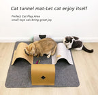 Cat Tunnel Mat for Indoor,4-Way Felt Cats Play Mat Cat Cave for Hide & Seek | Furphoria 39.4" Large Cat Activity Play Mat with 6 Pcs Toys Set Interactive Cat Enrichment for Kitten Tunnel (Grey)