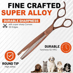 High-end Professional Dog Grooming Thinning Scissors Teeth Cutting Blending Shears Pet Texturizing Shears 7.5 Inch Extremely Very Sharp Stainless Steel Alloy For Cat Other Animals Groomer