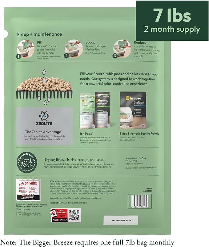 Purina Tidy Cats Litter Pellets, Breeze Refill Litter Pellets in Recyclable Box - (4) 7 lb. Bags