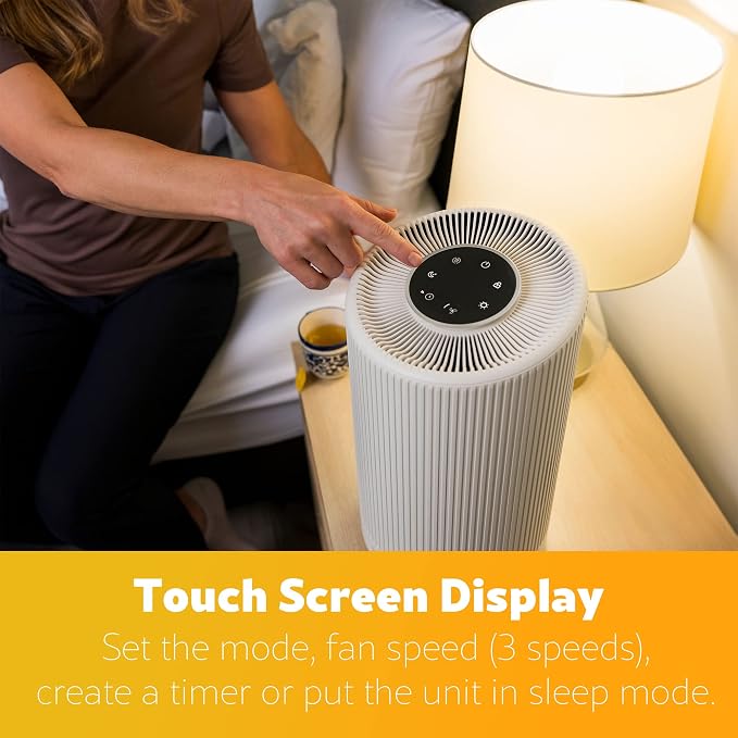 Kenmore Air Purifier with H13 True HEPA Filter, Covers Up to 850 Sq.Foot | 25db SilentClean 3-Stage HEPA Filtration System for Office & Bedroom
