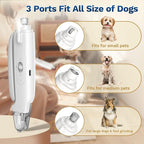 2-in-1 Dog&Cat Nail Clippers with Light, Type-c Pet Claw Trimmer & Grinder | Catpick care Rechargeable Nail Cutter, Stainless Blade, Safety Lock & Catcher Grooming for Small Medium Large Pets, White