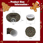 Cat Tunnel Bed Under Christmas Tree, 3x3ft Donut for Cats | Collapsible Polyester Fabric, 9.8in Tube Diameter, Holiday Green & Candy Cane Design for Kittens, Small Animals