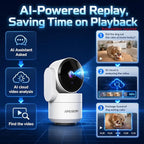 Indoor Security Cameras, Alexa Camera for Baby/Elderly/Pet Monitoring | AI Smart Detection & Alarm, 2-Way Audio, Night Vision, 2.4G WiFi App Control, Cloud & SD Card Storage, 3 Pack