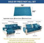 Eismodra Couch Cover,Sectional Couch Covers,Sofa Covers for 3 Cushion Couch,Anti-Slip Sofa Slipcovers for Dogs Cats Kids Loveseat Recliner L Shaped Armrest Backrest,Blue 43''x70''(Only 1 Piece)