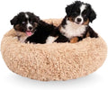 Active Pets Premium Medium Donut Dog Bed, Fits Up to 45 lbs, Machine Washable Cushion, Plush Long Pile Faux Fur Fabric, Portable Beige Pet Bed Furniture for Puppies Adult Canines & Cats