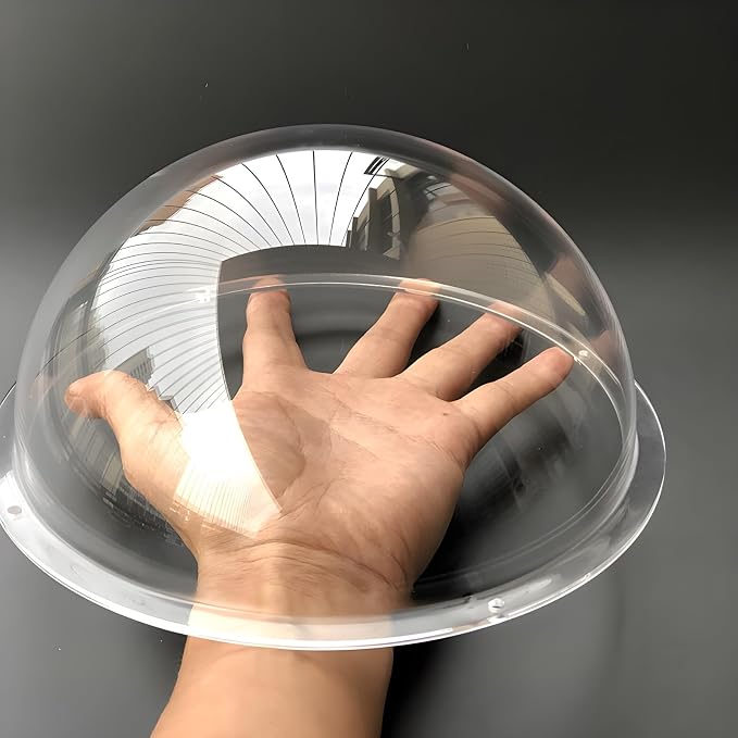 8 Inch 200mm Diameter Clear Crystal Dome Acrylic Cover, Transparent Camera Replacement Plastic Plexi Glass Lens Cap Dustproof Security Camera Dome Cover, Pet Dog Fence Window Skylight Window