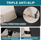 Turquoize 100% Waterproof Sofa Covers Chaise Lounge L Shape Sofa Protector Slip Cover Triple Non-Slip Sofa Slipcover for Chaise Sectional Couch Cover for Pets, Kids (Chaise, Black)