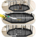 PJYuCien Octagon Playpen Bottom Pad for 32'' Width 8 Panel Pen, Black | Protect Floor, Easy to Move and Clean, Perfect for Puppy, Duck, and Other Small Animals, Hook Connect