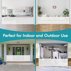 140" Extra Wide Baby Gates for Dogs Indoor Outdoor Retractable Gate, White | Indoor/Outdoor Retractable Pet Gate Extra Long Baby Gate, Space-Saving, Easy to Use, Safety Lock, Durable Mesh, Easy Install