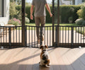 BFNN Small Dog Gate Indoor, Up to 72" W Freestanding Pet/Puppy Fence, Black | Flexible Space Control | Chewproof Steel Frame | 16.5" Step-Over Gate | Foldable | Drill-Free Setup | For Stairs & Doorways