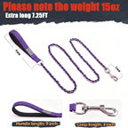 S-ETOVUS-Chain Dog Leash, Bite-Proof Metal Leash, with Padded Handle | Three Sizes 7.25FT/5.2FT/4FT, Woven From Nylon Rope And Chain, Durable And Bite-Resistant, Comfortable With Padded Handles.