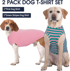 IECOii 2 Pack Dog Surgery Recovery Shirt Sleeveless Lightweight Dog Tshirt | T-Shirts with Stretch Fit,Gentle on Sensitive Skin,Anti-licking for Hot Spots,Shedding Control Tee,For Small to Giant Dogs