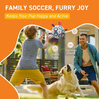 QDAN Dog Balls, 6 Inch Dog Soccer Ball with Straps, Herding Balls for Dogs | Outdoor Dog Toys Balls for 20-40 lb dogs, Puppy Ball to Keep Them Busy, Dog Pool Water Play Toy, Puppy Birthday Gifts