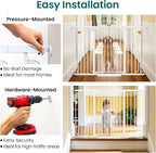 Cumbor 36" Extra Tall Baby Gate for Stairs, 30.4-56.8" Extra Wide Dog Gate Indoor, Dual Lock & Self-Closing Child Gate for Doorways, Hallways & Large Opening, Safety Baby Proofing for the House, White