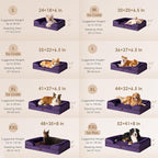 EHEYCIGA Orthopedic Dog Beds Large Sized Dog, Waterproof Washable Pet Bed | Non-Slip Bottom and Egg-Crate Memory Foam XL Dog Couch Bed with Washable Removable Cover, Purple