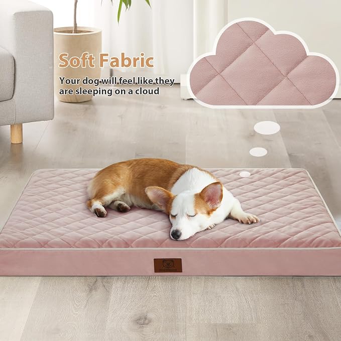 WNPETHOME Orthopedic Dog Bed for Crate, Waterproof Extra Large Dogs Bed with Removable Washable Cover, Multi-Needle Quilting Dogs Crate Beds