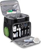Pet Grooming Bag, Dog Grooming Supplies Organizer Tote Bag, Perfect for Pet Grooming Tool Kit Accessories-Black
