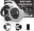 HCY&WLD Upgrade 4-in-1 Retractable Dog Leash with LED Light & Dispenser & Poop Bags, 16 ft Heavy Duty Dog Leash with Anti-Slip Handle for Dogs up to 110 lbs, 360° Tangle-Free, One Button Brake & Lock