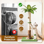 35" Tall Palm Tree Cat Scratching Post Vertical for Indoor Cats | Vertical Pole Post for Indoor Cat