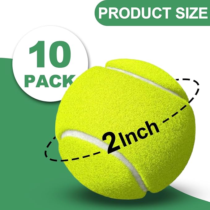 10 Pack 2-inch Dog Tennis Toys, Pet Play Balls, Refill for Automatic Launchers, Suitable for Small Dogs - Indoor & Outdoor Use, Refill balls for automatic ball launcher (Launcher Not Included)