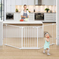 COMOMY 80" Extra Wide Baby Gate, Dog Gate for House Stairs Doorways | Auto Close Pet Gate with Door Walk Through, 3 Metal Panels, Hardware Mounted Baby Fence Indoor Outdoor(30" Tall, White)