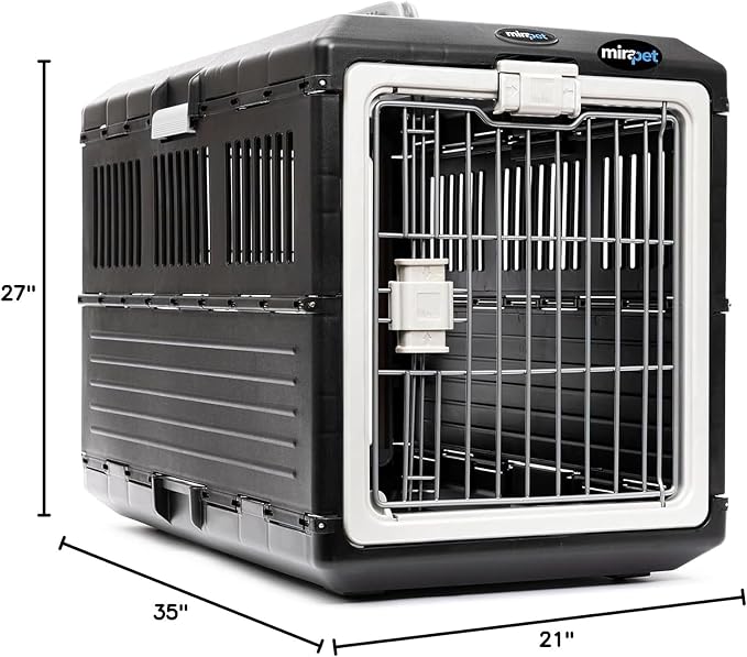 Pet Carrier & Crate, 35"L x 21"W x 27"H - Collapsible Hard Sided Kennel for Large Dogs and Cats, Portable Carrier for Indoor Outdoor Travel