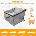 PETICON Large Dog Car Seat, Back Seat Extender for Dogs with Hard Bottom | Waterproof Medium Carseat for Dogs with 3 Mesh Windows, Pet Seat Cover for Cars, Trucks and SUVs