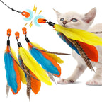 Cat Amazing Snatch Feathers Replacement Pack - 3 Magnetic Feather Attachments for The Snatch Magnetic Wand - Cat Toy Feathers – Cats Can Really Catch!