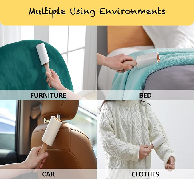 Lint Roller Refills 4", 800 Sheets, for Evercare, Extra Sticky | 8-pack, 100 sheets each. Easy tear-off. Fits 4" rollers with 1.5" core. For pet hair, clothes, furniture.