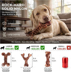 Kseroo 6-Pack Bacon Flavored Dog Chew Toys for Aggressive Chewers, Brown-XL | Indestructible, Heavy Duty, Rock-Hard Solid Nylon Bones for Medium & Large Dogs 25-90lbs, Tough, Long-Lasting, Keep Them Busy