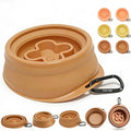 Cool Kids Collapsible Dog Bowl Travel Portable Anti-Tip Double-Sided | 2-In-1 Slow Feeder & Hydration, Catnip Scent, Abs+Tpe Sturdy Build, Fits Small Medium Pups, Hiking Camping Gear