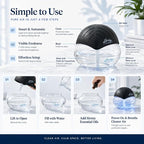 Sirena Twister Air Purifier (Black) - Water Filter Air Washer For Home and Office - Essential Oil Aroma Diffuser With LED Night light - Small Air Cleaner For Smoke and Pets