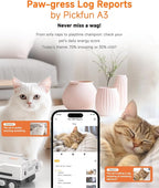 PMATE Self-Moving Pets Camera AI-Powered Rover with Auto Tracking & Patrol, 2K Live View, Night Vision, 2-Way Talk, and Auto-Recharge (A3-White)