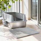 Stainless Steel Litter Box XL-Large High Sided Cat Litter Box | Metal Cat Litter Box with Lid and Scooper, Easy Clean, Non Stick & No Smell-23"x15"x10"