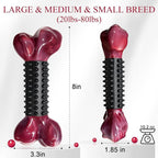 Tough Dog Toys for Aggressive Chewers: Bacon Flavored Long Lasting Dog Bones for Large Dogs, Heavy Duty Nylon & Rubber Dog Chew Toys to Keep Them Busy, Medium & Large Breed (20-80 lbs), Black