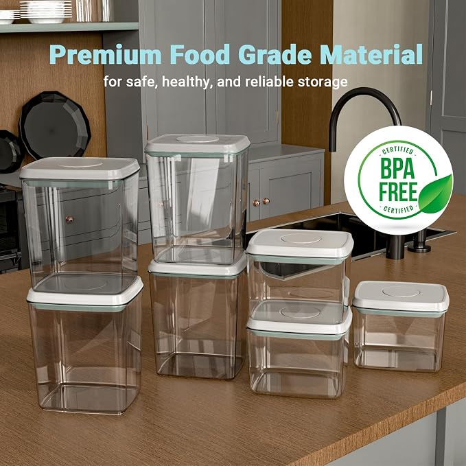 1.35 Qt Dog Treat Container Airtight Dog Treat Jar for Pets, Plastic Dog Cat Food Storage Containers with Lids, BPA Free, Clear POP UP Container for Dog Treats, Snacks, Biscuits