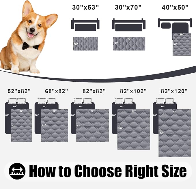 Smiry Waterproof Dog Bed Cover Blanket, Reversible Pet Blanket | Soft Reversible, Washable Leakproof Cats Dogs Couch Cover for Sofa, Couch, Furniture (40x50 Inch)