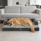 Orthopedic Dog Bed for Extra Large Dogs, Dark Grey, 45x35in | Orthopedic Foam Relieves Joint Pressure, Bolsters Supports Head And Neck, Washable Cover, Non-Slip Bottom