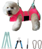 Kkiimatt Dog Grooming Hammock, Small Dog Hammock for Nail Trim, Hanging Harness for Claw Care,Grooming Sling Holder Hanger with Thick Fabric Neck Support Wide Strap Restraint