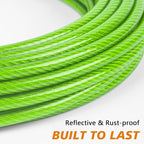 XiaZ Dog Tie Out Cable, Heavy Duty Dog Chains for Outside with Lockable Hook, Pet Runner Cable Leads for Yard, Dogs Line Tether for Small Medium Dogs Up to 250 LBS (50FT, Green)