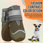 SlowTon Dog Shoes for Large Small Medium Dogs - Breathable Dog Boots for Summer Hot Pavement, Paw Protector for Outdoor Walking Winter Snow, Anti-Slip Rubber Dog Booties for Hardwood Floor (Brown, 8)