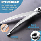 Round Dog Grooming Scissors - Downward Curved Dog Shears for Trimming Face and Paws, Safety Round Tip Shears for Pet Cats, Professional Pet Grooming Scissors Black 6.5"