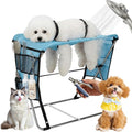 Foldable Dog Grooming Hammock with Stand for Small Dogs & Cats - 30 lbs | Stand for Dog Grooming Hammock - Sturdy Stainless Steel Support Suitable, Support for Nail Trimming, Bathing & Care