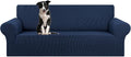 Stretch Oversized Couch Covers for Sofa Slipcover,Navy Blue | 1-Piece Washable Sofa Cover (94"-110") 4-Seater Furniture Protector, Soft Jacquard Non-Slip Elastic Bottom for Dogs & Kids