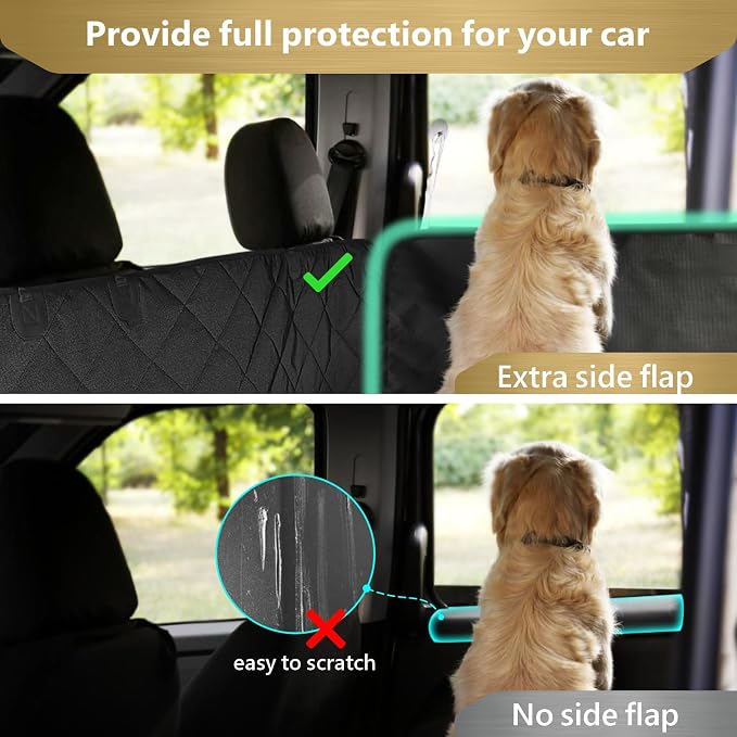 F-color SUV Cargo Liner for Dogs - Trunk Cover with Bumper Flap Protector | Waterproof Pet Cargo Cover with Side Flaps, Non-Slip Trunk Mat, Rear Dog Car Seat Cover Prevents Scratches Pet Hair Mud Dirt