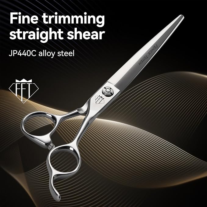 Dog Grooming Scissors: 5 IN 1 Professional Grooming Scissors for Pet High Precision CNC-Cut Blades, Silver
